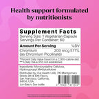 ColonBroom Chromium Picolinate 200mcg - Colon Broom Anti Sugar Craving Suppressant - 60 Capsules, Vegan, Gluten Free, Non-GMO