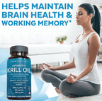 Viva Naturals Antarctic Krill Oil 1250 mg, Omega 3 EPA DHA and Astaxanthin, Joint Support and Brain Supplement with Antioxidant Properties, No Fishy Aftertaste (Pack of 6)