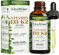 Vitamin D3 K2 (MK-7) Peppermint Drops for Adults - 930 Drops, Ultra Concentrated Formulation, 1208 IU Vitamin D3, 25 MCG - Precision Micro-Dosing Dropper for Calcium & Bone Support