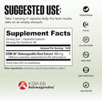 NutraBio Ashwagandha KSM-66 | Ashwagandha Herbal Supplement for Stress, Mood, & Performance | 600 MG of Clinically Studied KSM66 60 Capsules