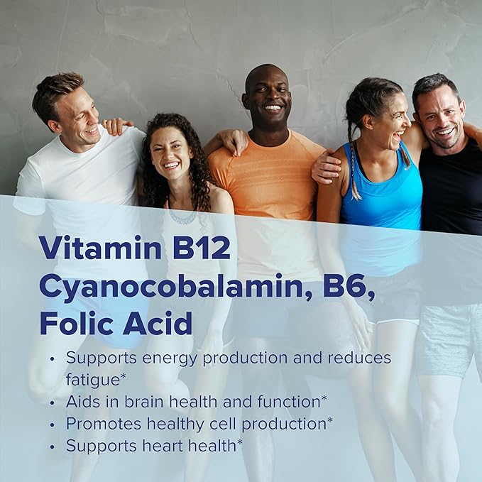 Superior Source No Shot Vitamin B-12 Cyanocobalamin 5000 mcg, B-6, Folic Acid 800 mcg - Support Brain & Heart Health - Aids Natural Energy Levels - 100 Sublingual Dissolving Tablets