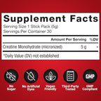 Force Factor Creatine Monohydrate, 5g Micronized Creatine Powder for Muscle Strength, Performance, Recovery and Cognitive Support, On The Go Single Serve Travel Packs, Unflavored, 30 Packets