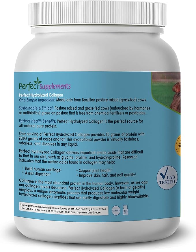 Perfect Supplements – Perfect Hydrolyzed Collagen Powder – 660g – All Natural Collagen - Promotes Healthy Skin – 3 Pack