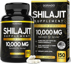 Shilajit Capsules (150 Count) Premium Shilajit Supplement for Men (High in Trace Minerals, No Fillers, Manufactured in The USA) 1000mg Per Serving, Third Party Tested, Non-GMO & Vegan Safe