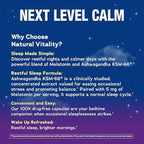 Natural Vitality Calm Sleep Melatonin and Ashwaganda KSM-66 Capsules | 100% Drug Free | 60 Count