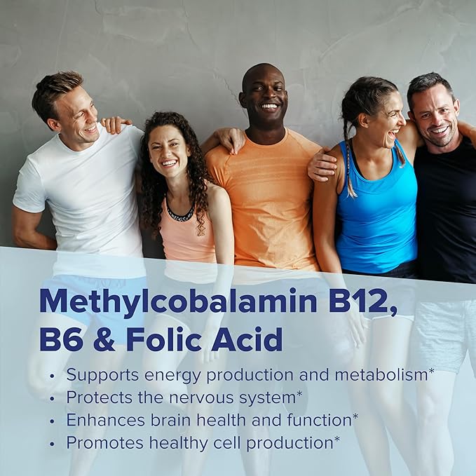 Superior Source No Shot Vitamin B-12 Methylcobalamin 1000 mcg, B-6 & Folic Acid 400 mcg - Supports Brain & Heart Health - Aids Natural Energy Levels - 60 Sublingual Dissolving Tablets