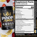 Poop Juice 5-in-1 Daily Fiber Supplement Powder - Bloat & Poop Relief - Prebiotic, Probiotic, Postbiotic, Digestive Enzymes, L-Glutamine - GLP-1 Support - Sugar-Free Strawberry Lemonade (30 Servings)
