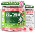 L-Glutamine 1200mg Gut & Immune Support Gummies,Leaky Gut Repair Supplement with Slippery Elm,Marshmallow Root,Ginger Root,Arabinogalactan,Organic Aloe,Vitamin C,Vitamin D3,Zinc,Sugar-Free | 120 Count