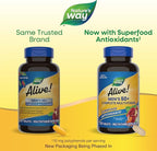 Nature’s Way Alive! Men’s 50+ Complete Multivitamin, Supports Multiple Body Systems*, Supports Cellular Energy*, High Potency B-Vitamins, Gluten-Free, 130 Tablets (Packaging May Vary)