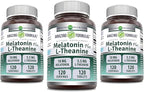 Amazing Formulas Melatonin 10 Mg Plus L-Theanine 5.5 Mg Supplement | Tablets | Non-GMO | Gluten Free | Made in USA | (120 Tablets, Pack of 3)