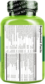 NATURELO One Daily Multivitamin for Women w/Vitamin B12, 120 Ct, Energy Support, Whole Food Daily Women Multivitamin Supplement, Nourish Hair/Skin/Nail, Non-GMO, No Soy, Gluten Free, 4 Month Supply