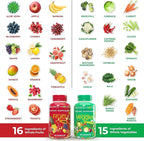 Balance of Nature Fruits & Veggies Supplements - Whole Fruit and Vegetable Ingredients for Women, Men, and Kids - 90 Fruits Capsules, 90 Veggies Capsules - 2 Sets