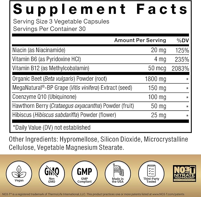Force Factor Total Beets Ultimate Heart Health, Beet Root Capsules for Blood Pressure Support, CoQ10, Organic Beet Root Powder, Hawthorn Berry to Support Nitric Oxide & Blood Flow, 90 Capsules