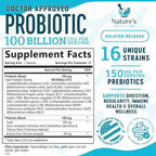 Nature's Physician Probiotics - 100 Billion CFU Per Capsule - 16 Strains + Prebiotics - Best Probiotic Supplement for Women & Men - Supports Immune, Digestive Health, Constipation & Gas - 30 Capsules