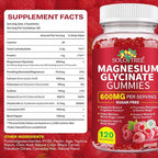 120 Count Magnesium Glycinate Gummies with L-Threonate（600mg Per Serving）,High Absorption Sugar Free Magnesium Potassium Supplement for Relaxation, Stress Relief, and Sleep Support for Adults & Kids