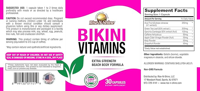 Rise-N-Shine Beauty Vitamins - with Phytoceramides to Support Hydrated, Glowing, Youthful-Looking Skin 30 Day Supply