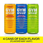 GYM WEED Athletic Focus Drink with KSM-66 Ashwagandha, Lion's Mane Mushroom, L-Theanine, 200mg Green Tea Caffeine with Natural Sweeteners Variety Pack of flavors, 12 Pack