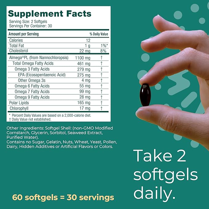 Iwi Life Heart Omega-3, 120 Softgels (60 Servings), Vegan Plant-Based Algae Omega Fatty Acids + EPA, Heart Health Support Dietary Supplement, Krill & Fish Oil Alternative, No Fishy Aftertaste
