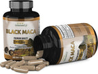 Organic Black Maca 1,900 mg per Serving Natural Energy Booster Peruvian Maca for Men & Women 120 Capsules