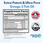 Arazo Nutrition Wild Caught Omega-3 Fish Oil Concentrate – 4,080mg per Serving – High EPA 1200mg & DHA 900mg – 60 Burpless Lemon Softgels