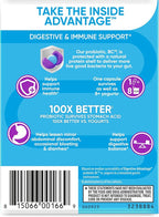 Daily Probiotic Capsule - Digestive Advantage 30 Capsules, Survives 100x Better, Lessens Bloating, Calcium, Promotes Digestive Health and Gut Flora, multi