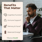 Lions Mane Supplement Capsules – Mushroom Powder Blend with Lions Mane Powder, Turkey Tail, Shiitake Mushrooms & More – Focus & Energy Supplements for Mood & Immune Support. Non-GMO. 60 Vegan Capsules