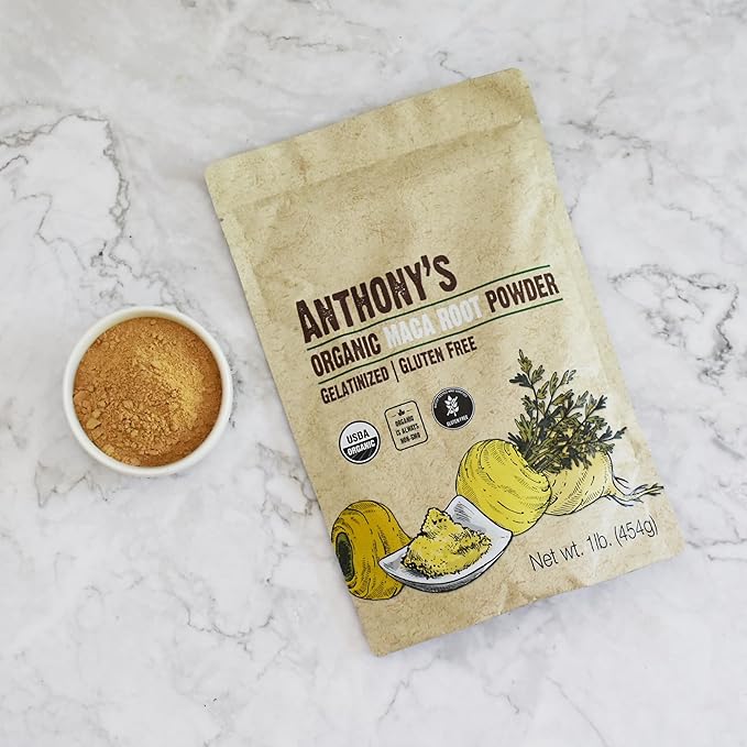 Anthony's Organic Maca Root Powder, 1 lb, Gelatinized for Enhanced Bioavailability, Gluten Free, Non GMO