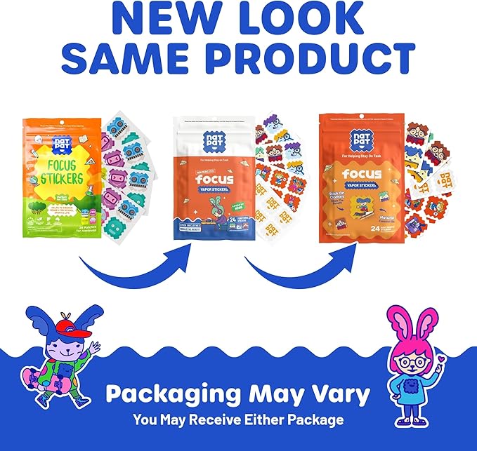 NATPAT Focus Patch Focus Enhancing Stickers for Kids and Adults - Healthy Brain Supports for Attention, Focus, and Concentration - Chemical and Drug Free - 24 Count - BuzzPatch Natural Patch