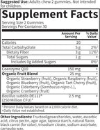 Garden of Life Vitamin Code CoQ10 Gummies 150 mg, Coenzyme Q10 for Heart Health, Energy Production & Healthy Aging + Prebiotics & Probiotics for Digestion, Non-GMO, Gluten-Free, 60 Strawberry Gummies