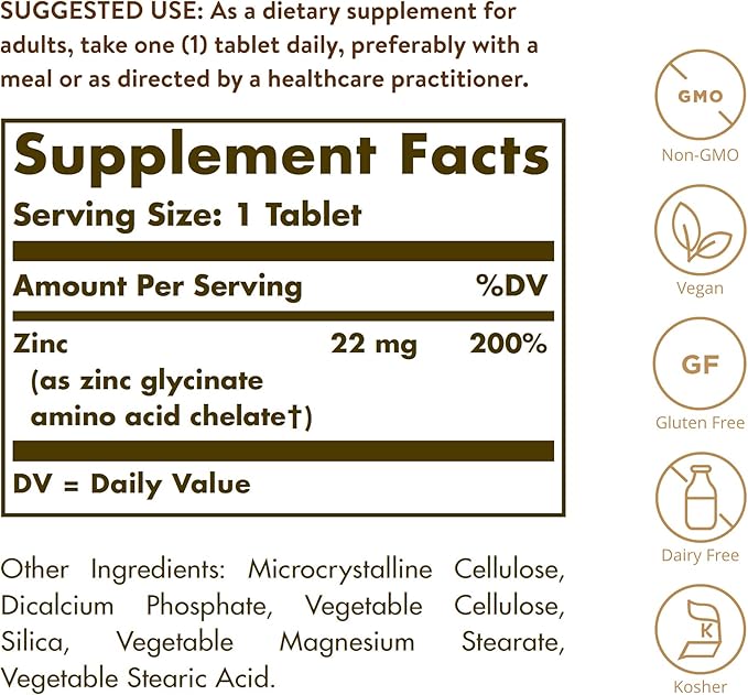 SOLGAR Collagen Hyaluronic Acid Complex, 30 Tablets - Hydrolyzed Collagen Type 2 - Helps & Chelated Zinc, 250 Tablets - Zinc for Healthy Skin - Supports Cell Growth & DNA Formation