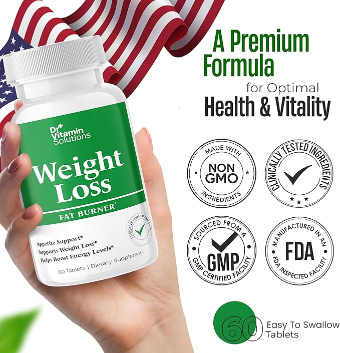 Fat Burner for Women & Men - Weight Loss Supplements with Green Tea Extract, Chromium, Vitamin B6 - Energy Booster, Belly Fat Burner & Appetite Suppressant Diet Pills - 60 Tablets