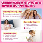 Prenatal Multivitamin Gummy for Women w/Methylfolate 1mg, Iron Choline Omega-3(DHA+EPA), Prenatal Vitamins for Women Gummies, Postnatal Vitamins | Before,During & After Pregnancy, Sugar Free,120Cts