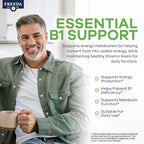 Freeda Vitamin B1 Thiamine 100mg - Supports Energy Metabolism, Nervous System Health - Kosher, Vegan, Gluten Free - Thiamin HCl 100 mg Vitamin B 1 - Pure Vit B1 Vitamin Thiamine B1 Supplement (100 Ct)