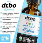 Kids Probiotic Liquid Drops Organic - Organic Probiotics for Kids Probiotics Age 4+, Digestive Health, Immune Support, Flora Gut Health Supplements - Vegan Kid Liquid Probiotic Drops, Non-GMO 1 Fl Oz