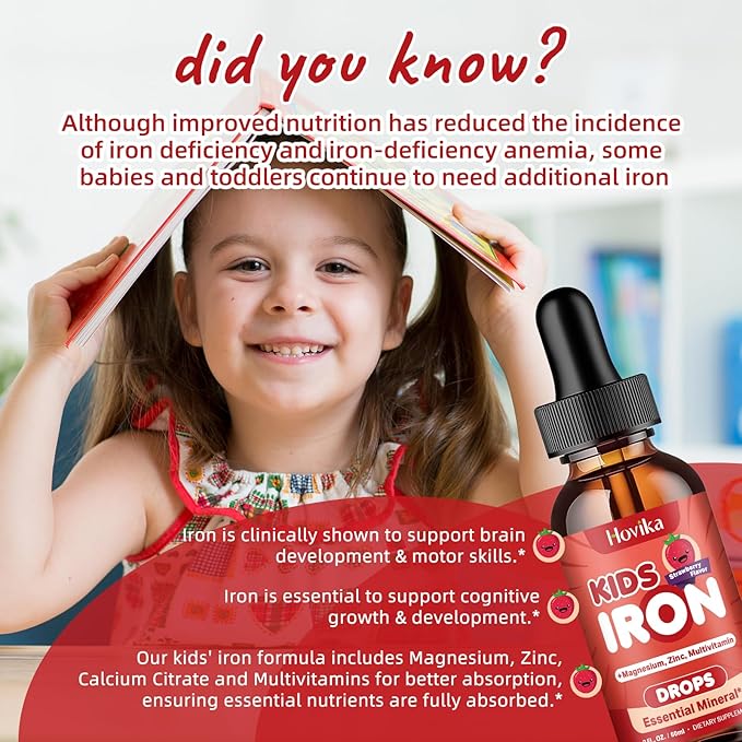 2 Pack Liquid Iron Supplement for Kids & Women Men - with Magnesium, Zinc & Kids Multivitamin Iron Drops - Immune, Blood Builder & Energy Support for Iron Deficiency, Anemia