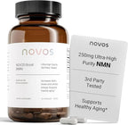 Novos Boost NMN 250mg | Third-Party Tested | Ultra High-Purity for NAD+ Support, Energy & Longevity | Stabilized NMN Supplement for Men & Women | 60 Vegan Capsules (30 Servings)