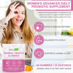 60 PCS Vital Vaginal Probiotics Source Feminine Gummies PH Balance for Women Feminine Balance Gummies Womens Vaginal Health Supplement