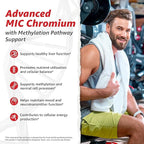 10X Health MIC Chromium Supplements - 60 Capsules - Contains Choline Inositol & L Methionine - Mineral Supplements for Daily Nutritional Support - Chromium, L-Methionine, Choline Supplements