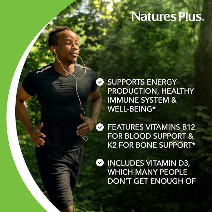NaturesPlus Source of Life GOLD Multivitamin Liquid 30 oz - Supports Energy Production, Healthy Immune System & Well-Being - Includes Vitamins D3, B12, K2 & Over 120 Whole Food Nutrients - 30 Servings