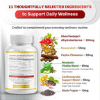 Dihydroberberine - Super Berberine - Patented GlucoVantage 810mg - 5X Absorption - with Resveratrol Cinnamon Grape Seed Extract- Support Metabolism, Digestion