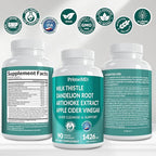 32-in-1 Liver Support with Milk Thistle Supplement – Liver Detox with Silymarin, Artichoke Extract & Beetroot Powder – Comprehensive Wellness Formula for Liver Cleanse – 1426mg (180 count) (Pack of 2)