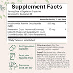 Micro Ingredients NAD+ 500mg with Resveratrol, 240 Veggie Capsules | 2-in-1 NAD Supplement for Women & Men | NMN Pathway Alternative | Non-GMO, Gluten Free