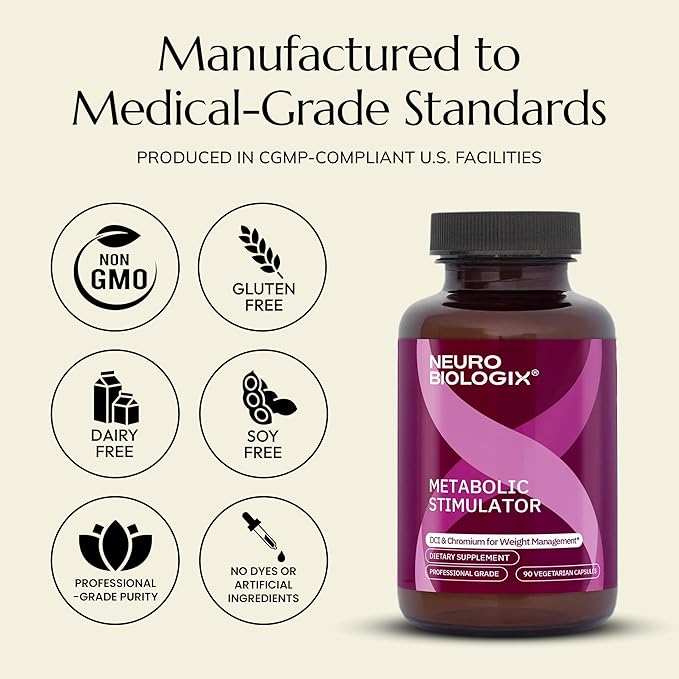 Neurobiologix Metabolic Stimulator, Inositol & Chromium Picolinate Professional Grade Formula, Metabolic Wellness and Cellular Energy for Men and Women, Gluten Free, Non GMO, Vegetarian, 90 Capsules