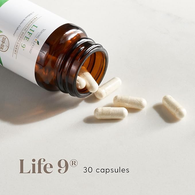 Young Living Life 9 Probiotic Capsules – Daily Digestive Support & Gut Health Supplement, 9 Probiotic Strains, 30 Count