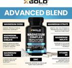 Magnesium Complex 5-in-1 with Zinc & B6 – High Absorption (Glycinate, Citrate, Malate, Taurate, Oxide) – Muscle Recovery, Energy, Sleep Support & Immune Health – Made in USA
