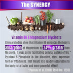 Magnesium Glycinate with Vitamin B6 Research Proven to Enhance Absorption, 1350mg Fully Chelated - Supports Sleep, Stress Relief, Energy, Muscle Cramps - Gluten Free, NonGMO, 180 Vegan Capsules