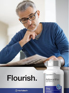 Horbäach Astaxanthin Supplement | 12mg | 120 Softgels | Triple Strength | from Microalgae | Non-GMO & Gluten Free