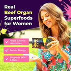 Primal Queen Female-Optimized Beef Organ Superfood Supplement (Beef Liver, Kidney, Heart, & 3 More) - 100% Grass Fed, Pasture Raised Cattle - Balance Hormones, Energy, & More for Women (Pack of 3)