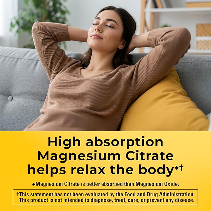 Nature Made High Absorption Magnesium Citrate 200 mg per serving, Magnesium Supplement for Muscle, Nerve, Bone and Heart Support, 90 Magnesium Gummies, 45 Day Supply