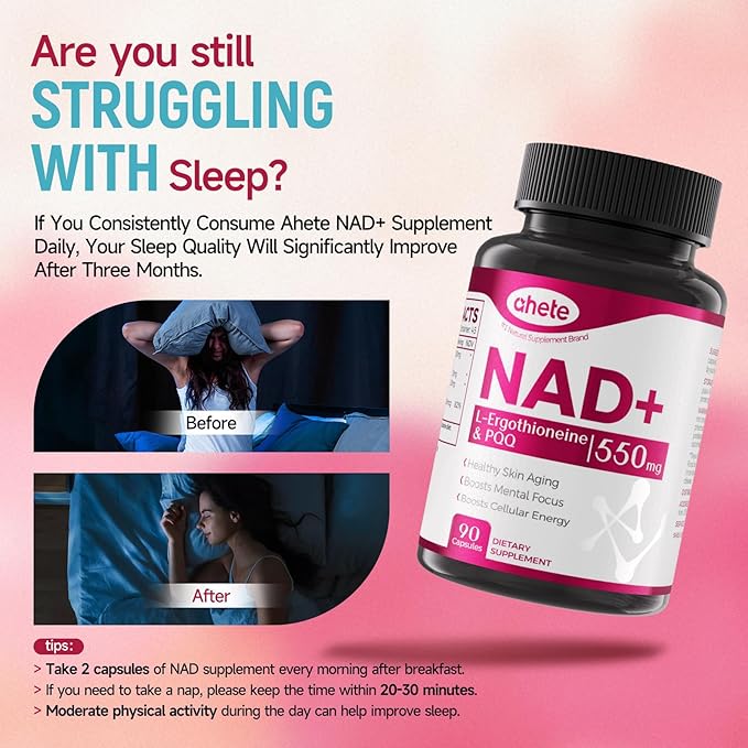 NAD Supplement with L-Ergothioneine, PQQ, Vitamin B6, and NMNH Supplement - for Cellular Health, Energy Support and Healthy Aging for Women & Men - Vegetarian, Non-GMO, Gluten Free- 90 Capsules